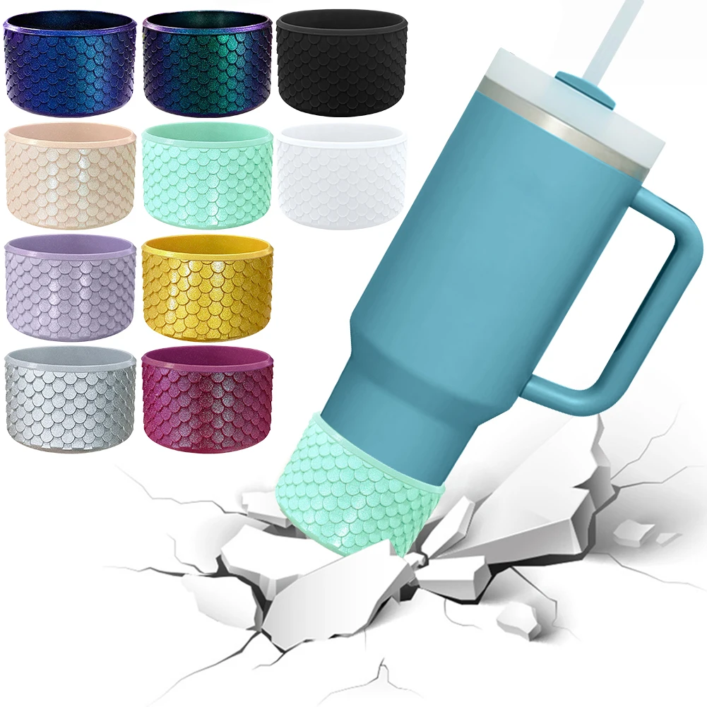 Mermaid Silicone Boot Wear Resistant Protective Cover Anti-Slip Water Bottles Bottom Sleeve for Stanley 40oz Tumbler Accessories