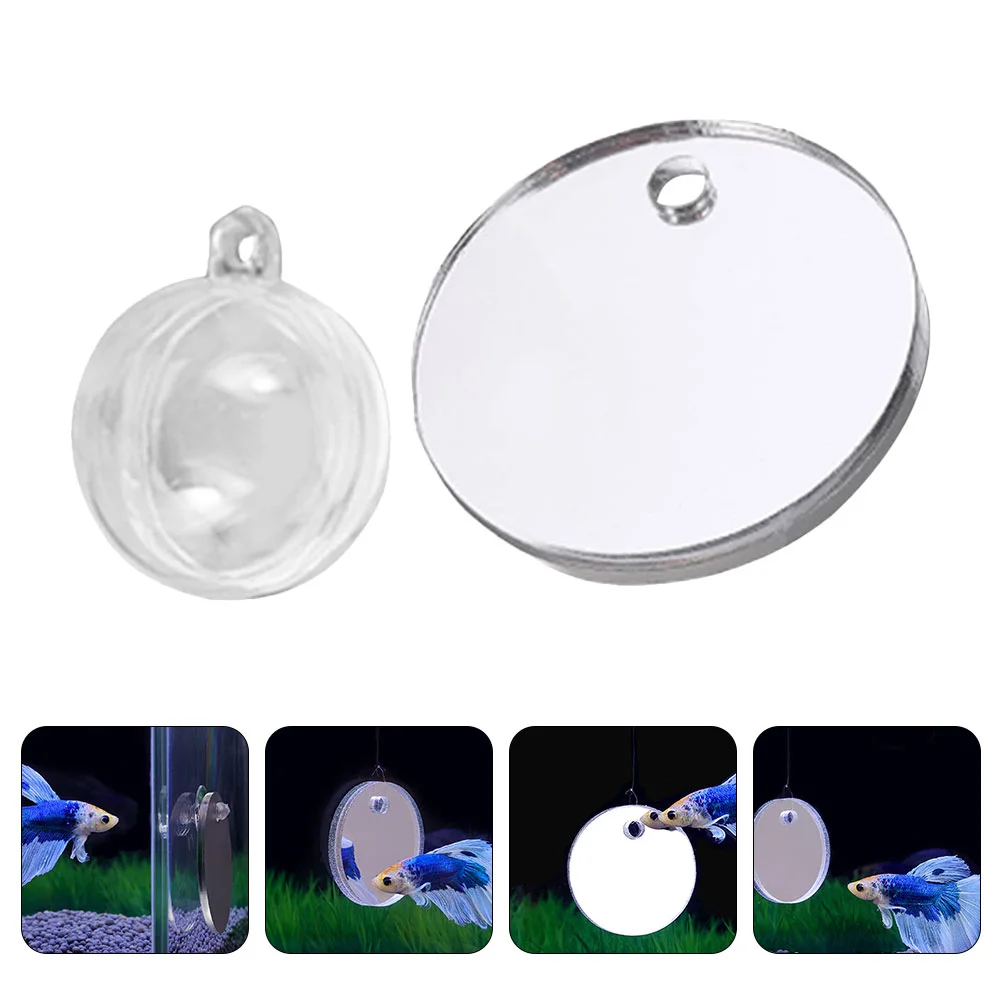 

Fish Tank Betta Training Mirror Decorative for Toy House Decorations Floating