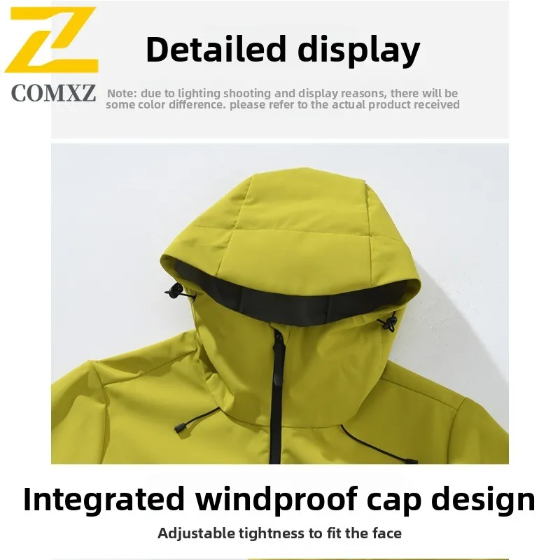 Men's Outdoor Windbreaker Jacket Spring Autumn Waterproof Windproof Hooded Casual Sporty Couple Hiking Camping Lightweight Coat