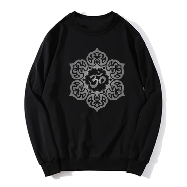 Dark Lotus Flower Yoga Om Buddha Statue Graphic Painting hoodie