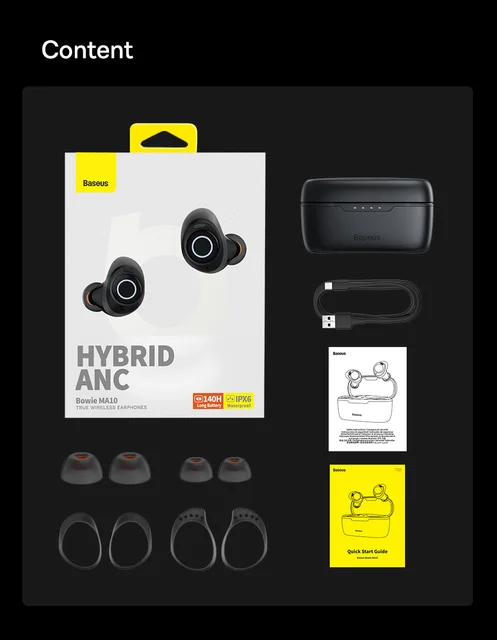 Baseus HYBRID ANC BOWIE MA10 True Wireless Earphones