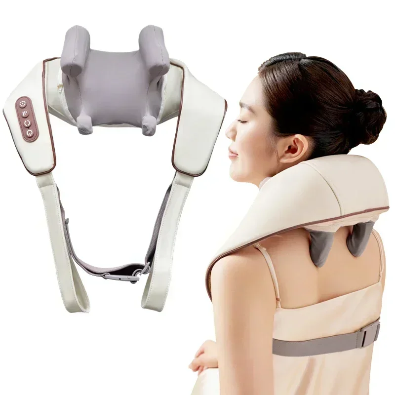 Electric Heat Neck And Back Massager Wireless Shawl Kneading Cervical Spine Massager Shoulder Relaxing Trapezius Muscle Massager images - 6