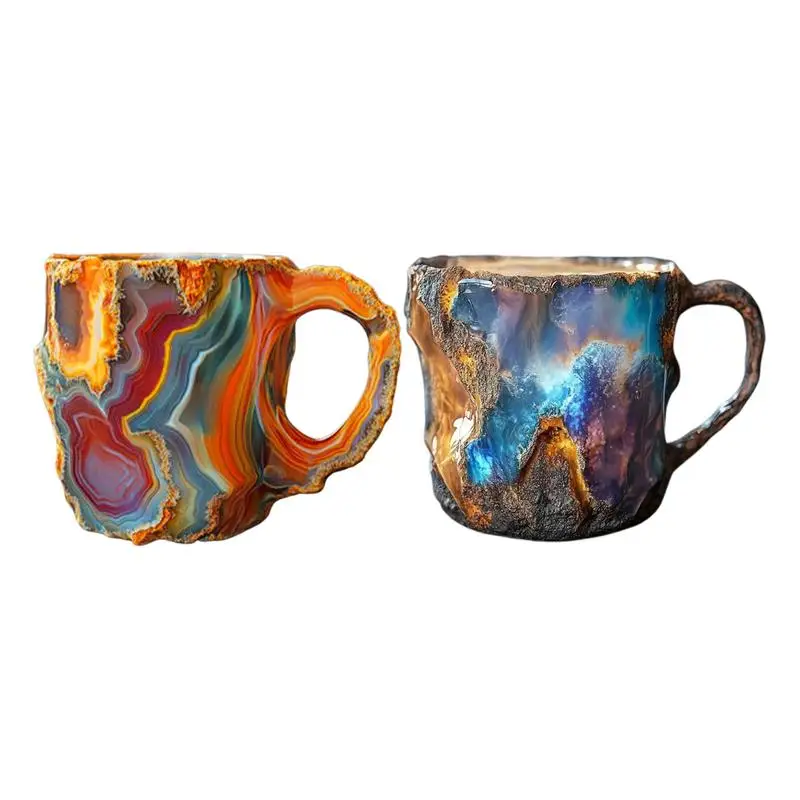 Coffee Cup Water Cup Glass Coffee Mug Ceramic Cup Ceramic Mug Ceramic Coffee Cup Ceramic Drinking Cup Custom Mug Purple Clay Tea Mug Imitation Mineral Crystal Tea Cup Creative Coffee Mug resin Agate Crystal Cup Household Water Housewarming Gift