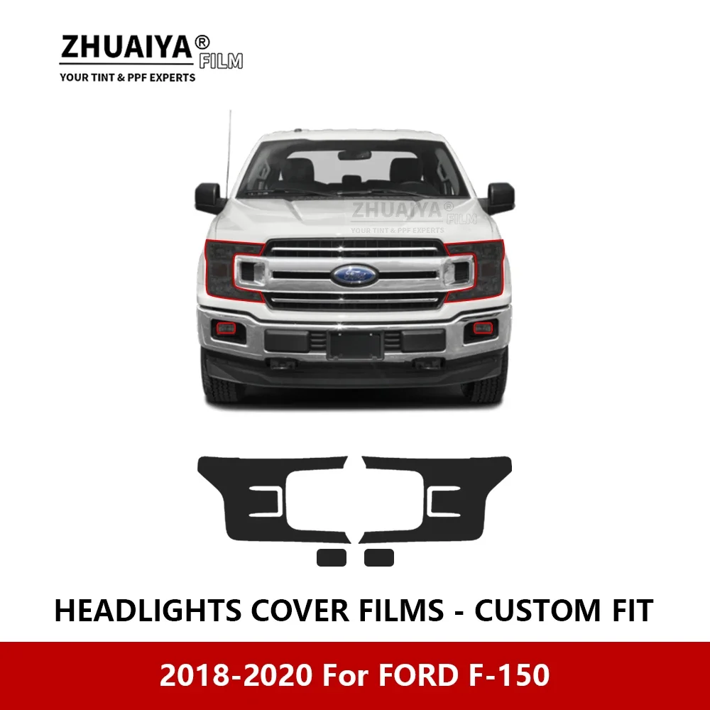 

Для FORD F-150 2018-2020 Автомобильная внешняя фара с защитой от царапин PPF предварительно отрезанная Защитная пленка для ремонта автомобильных наклеек аксессуары
