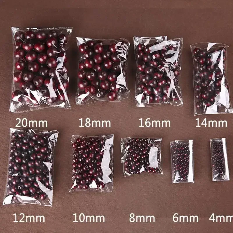 Wood Beads 4mm-20mm Big Hole Round Natural Eco-Friendly Loose Spacer For Jewelry Making Bracelet Craft DIY