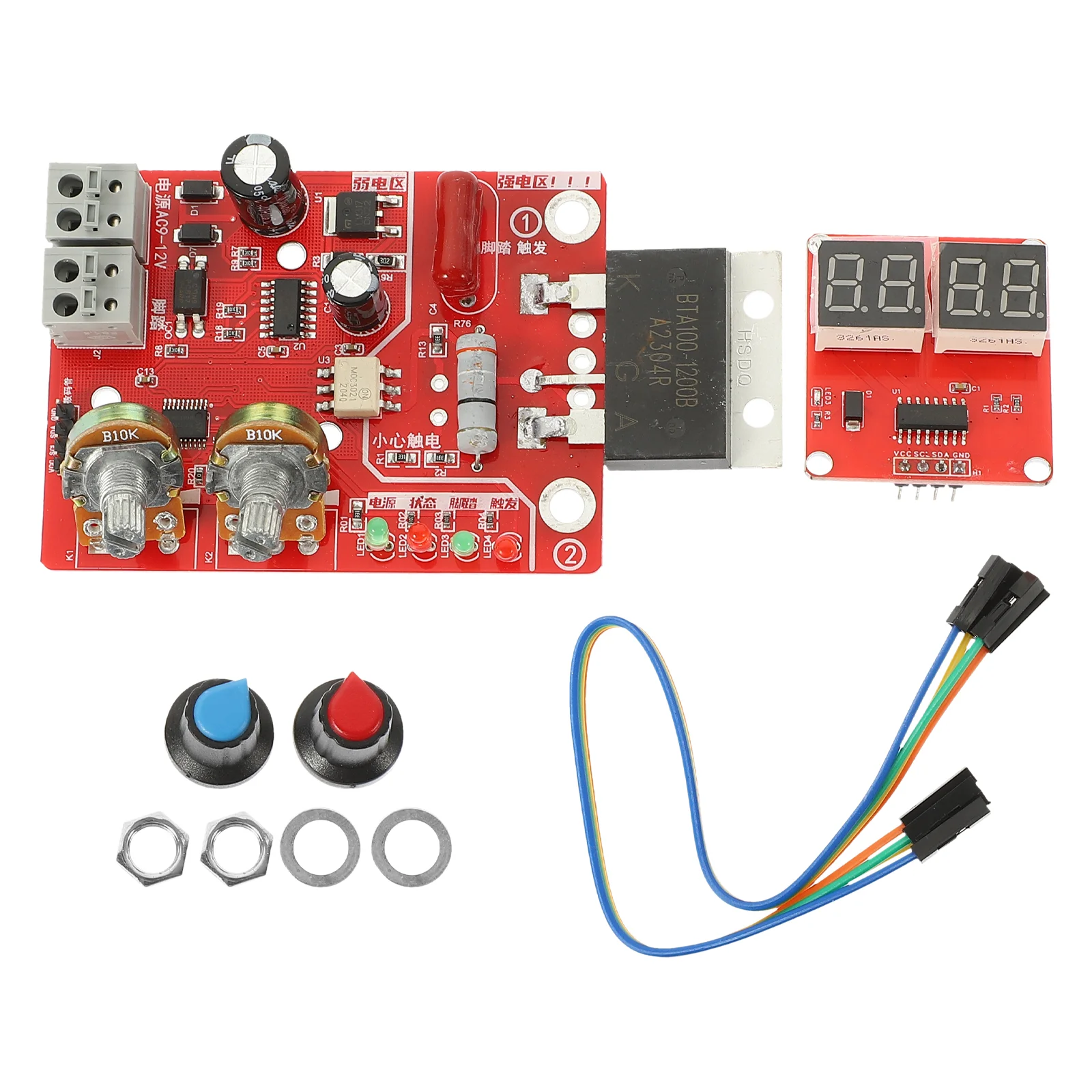 

Adjustable Spot Welding Controller Welder Board PCB Circuit DIY Equipment Panel Time Current Machine 40A 100A Digital Display