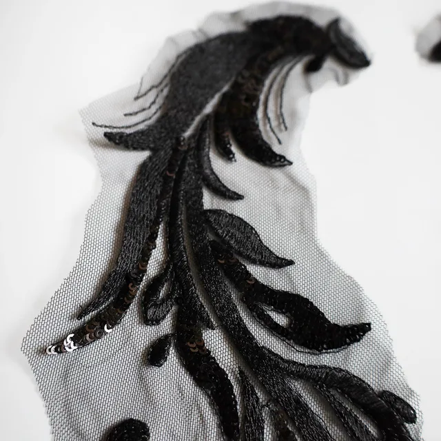 Colletto In Pizzo Ricamato Con Fiori - Cucito A Mano, Per Camicie E Vestiti, Blu Scuro - Foto 5