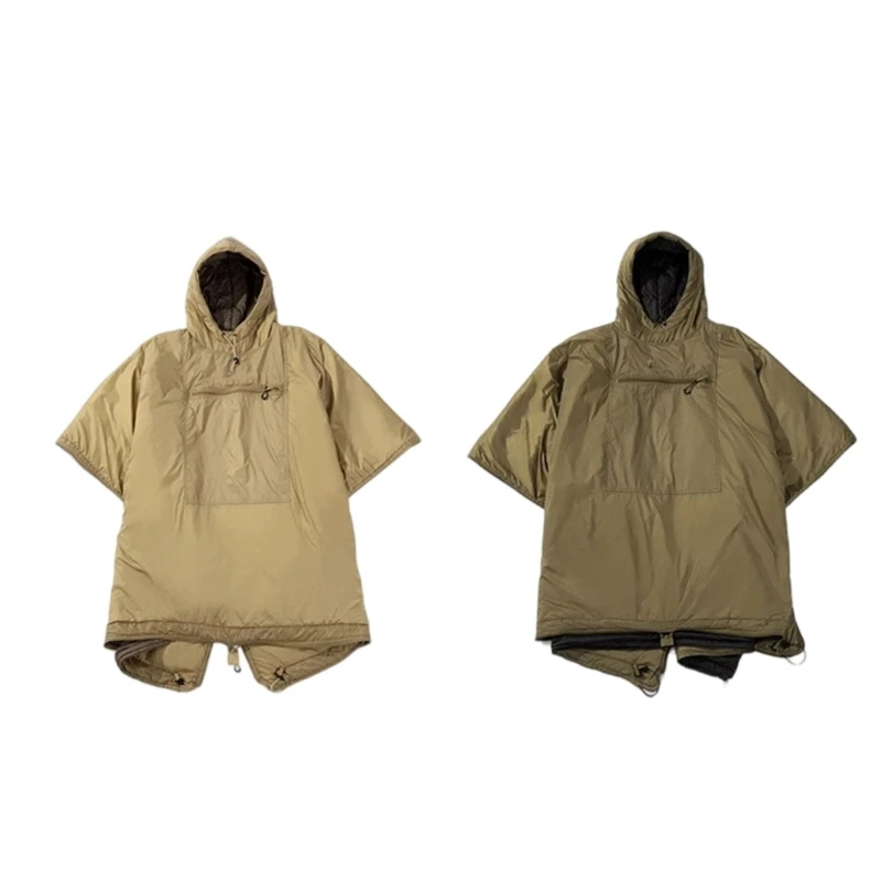 Camping Blanket Thick & Large Hooded Poncho Warm Cloak Cape Watertight Camping Blanket Stadium Blanket