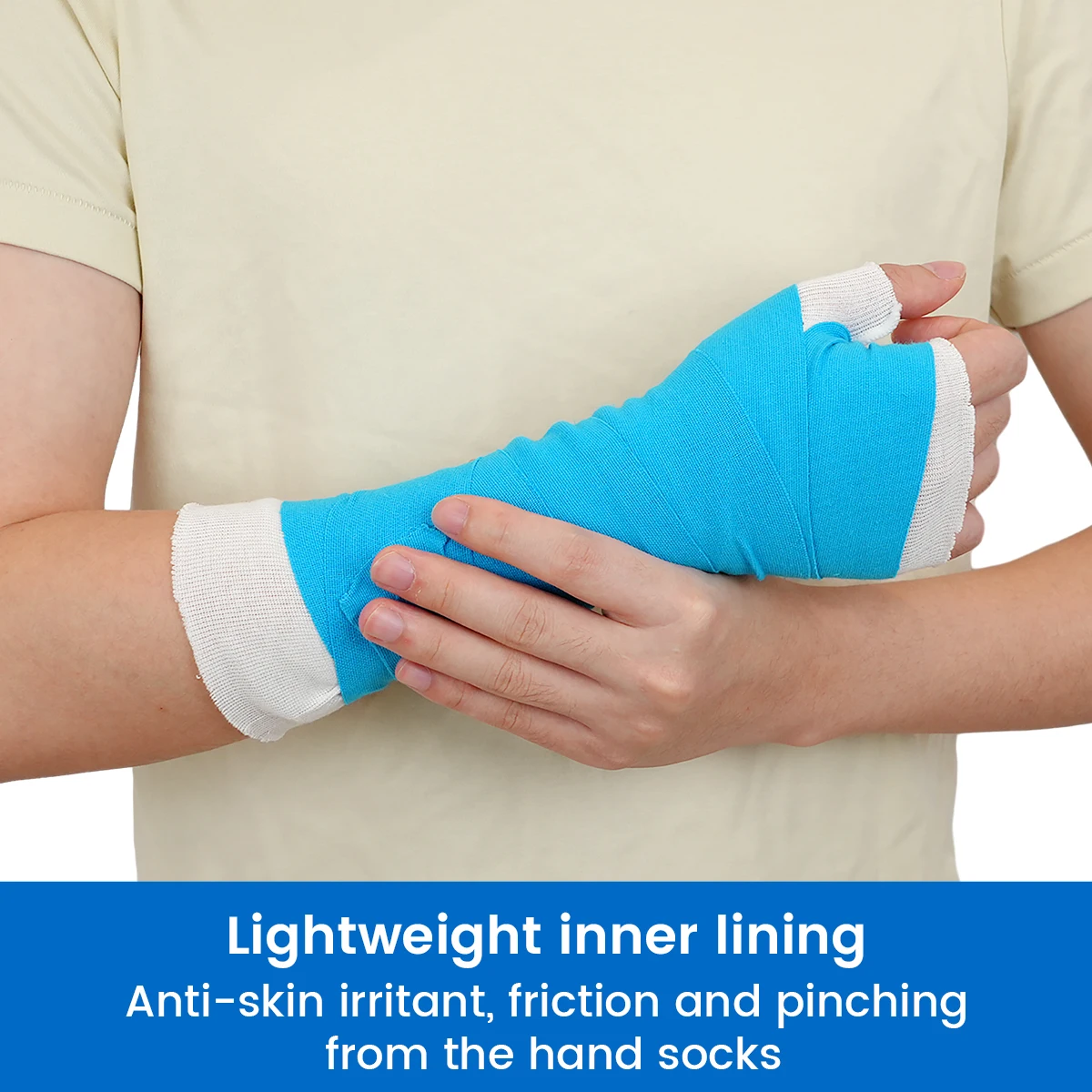 Elastic Wrist Liner Stockinette for Skin Protection Reduce Friction and Breathable Hand Socks for Splint 10PCS VELPEAU