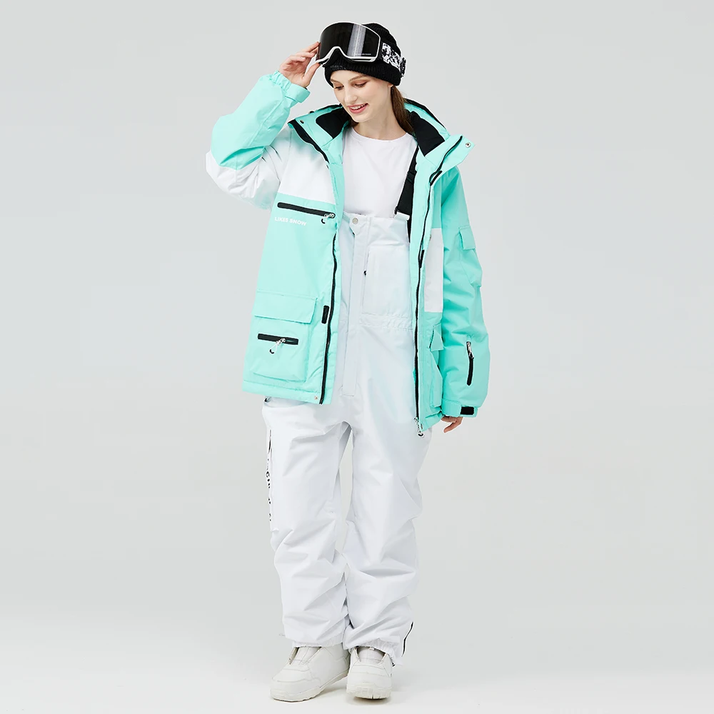 Fashion Man & Woman Snow Wear Waterproof Ski Suit Set Snowboarding Clothing Outdoor Costumes Winter Jackets And Bibs Pants ski wear