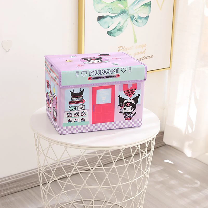 

Sanrio Kawaii My Melody Cinnamoroll Kuromi аниме большой складной ящик для хранения игрушек квадратный органайзер для одежды корзина для всякой всячины