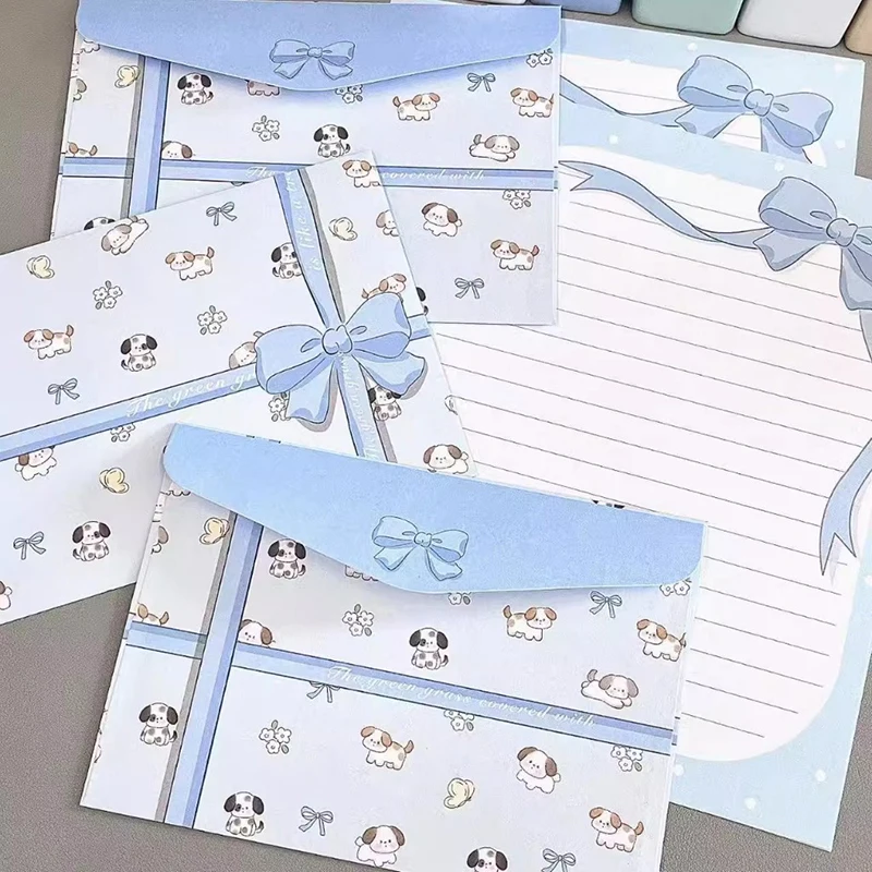 8pcs/set Kawaii Cartoon Dog Envelopes kraft paper envelopes mailing envelopes mini envelopes window envelopes mailing bags gift card envelopes Cute Letter Pad DIY Wedding Party Invitation Card Postcard Cover Gifts Wrap Bag Stationery