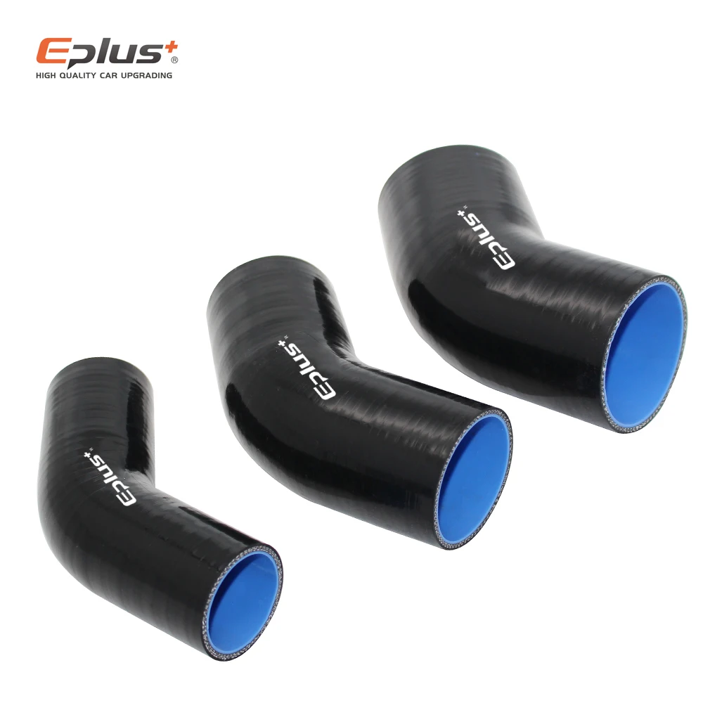 EPLUS Universal Silicone Tubing Hose 45 Degrees Connector Car Intercooler Turbo Intake Pipe Silica Gel Coupler Multi Size