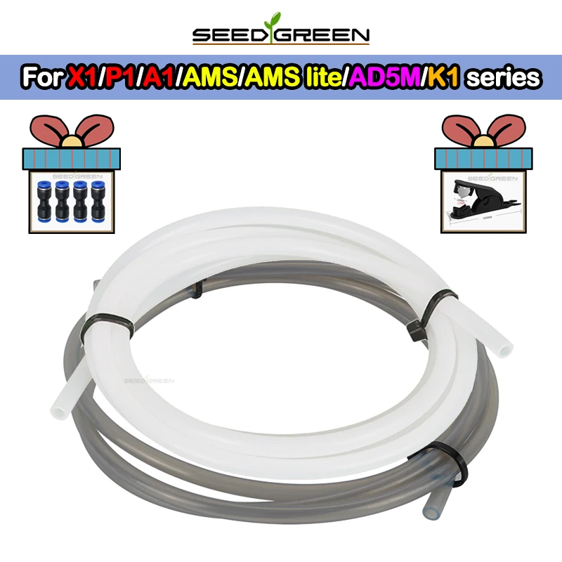 PTFE Tube for Bambu Lab P1P/P2S AMS A1 mini PTFE Tube Teflonto Pipe Bowden Extruder 1.75mm ID2.5mm OD4mm Bambulab Filament Part