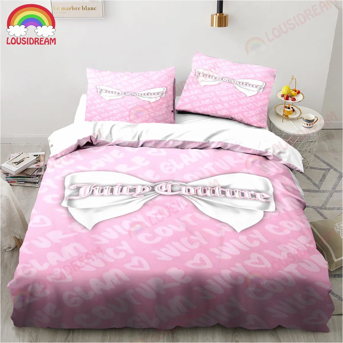 Juicy Couture Crown Bedding Set Music Band Escavatore Sheet King Twin Double Child Bedding Set Copripiumino In Poliestere Mircofiber