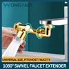 Gold mechanical arm universal faucet face wash basin splash proof extension connector can be rotated bathroom Fauce water nozzle 1