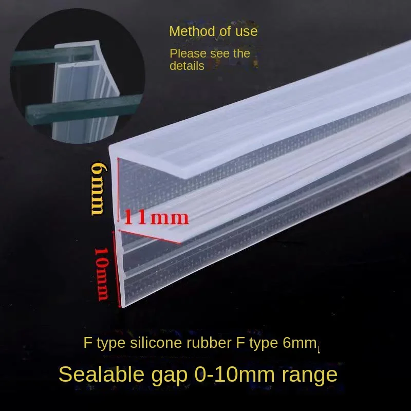 Silicone Shower Screen Seal Sliding Strip for Bathroom Glass Doors and Windows
