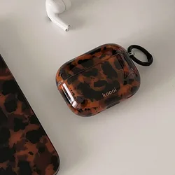 Leopard Print Soft Protective Earphone Case with Hook - AirPods 3 (Leopard print)