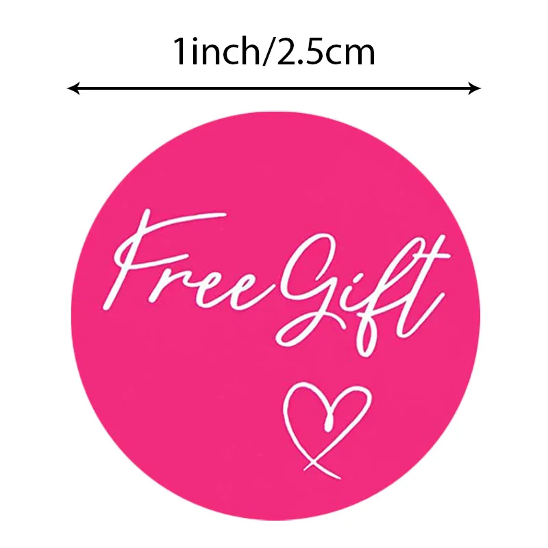 100-500pcs 무료 선물 편지 라벨 스티커 고정 용품 핑크 중소 기업 패키지 카드에 대한 스티커 감사합니다 1 인치