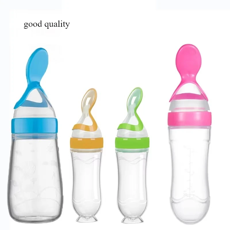 Baby Feeding Utensils 3 Styles Baby Feeding Bottle Spoon Milk Bottle Training Feeder Food Supplement BPA Free