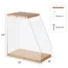 Vinyl Record Storage, Vinyl Record Album Holder, Box Case Crate, Desktop Acrylic & Wooden LP Record Crate, Holds to 40+ Records 6