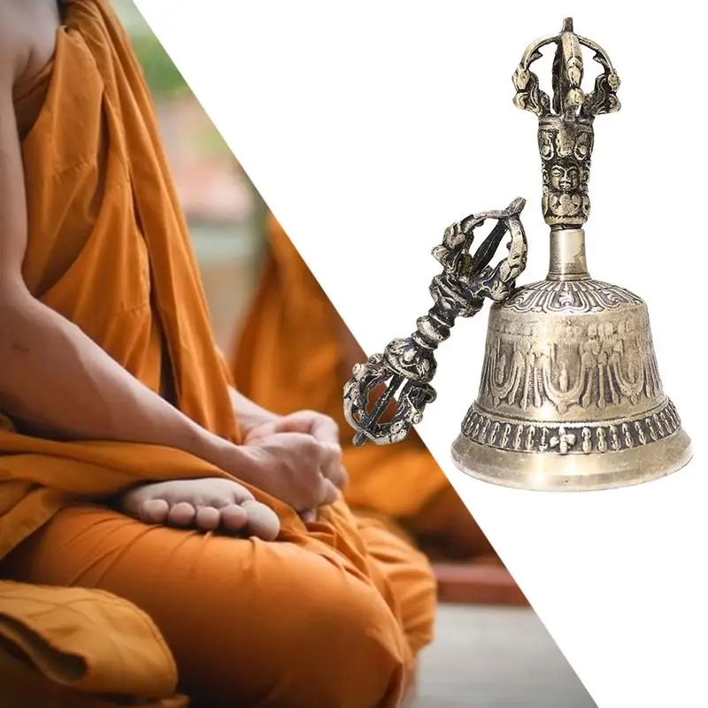 Tibetan Buddhist Meditation Bell Hand Bell Prayer Bells Dorje Vajra Bell Meditation Altar Ritual Bell Handmade Dharma Objects