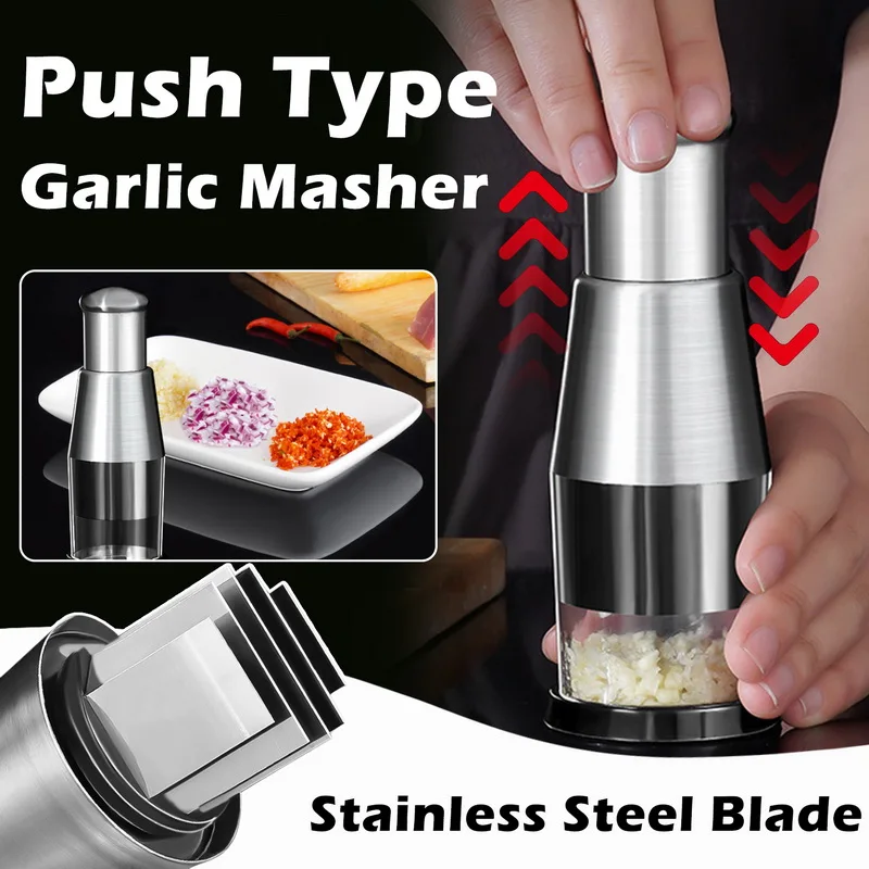 New Manual Onion Chopper Garlic Crusher Pressing Handheld Food Chopper