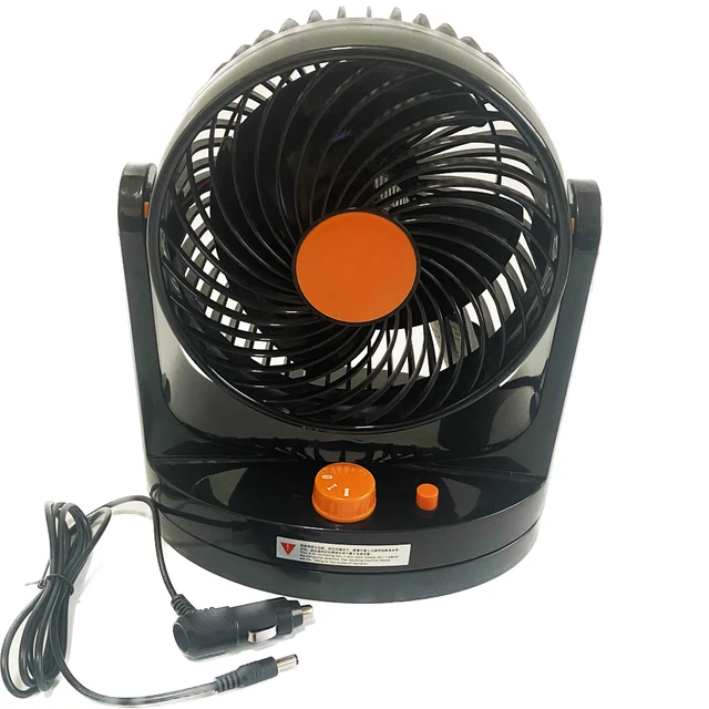 24V Vehicle Big Cooling Air Fan 2 Speed UDLR Adjustable Switch Automatic Multi Angle Oscillating Fanner for Truck Bus Low Noise