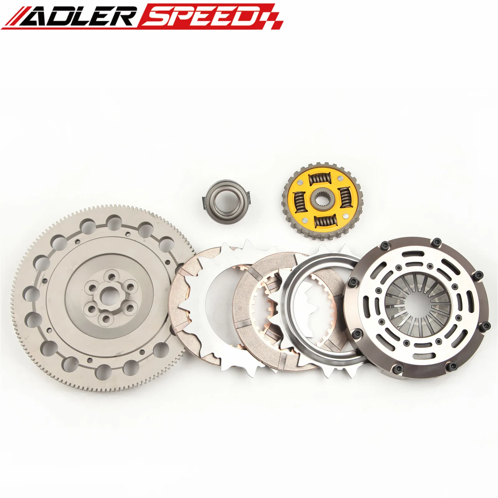 ADLERSPEED 7.25인치 (185mm) 스프렁 클러치/레이싱 클러치 트윈 디스크 클러치 (아우디 TT 콰트로, 폭스바겐 골프, 제타, 비틀 1.8L 6단 변속기용)