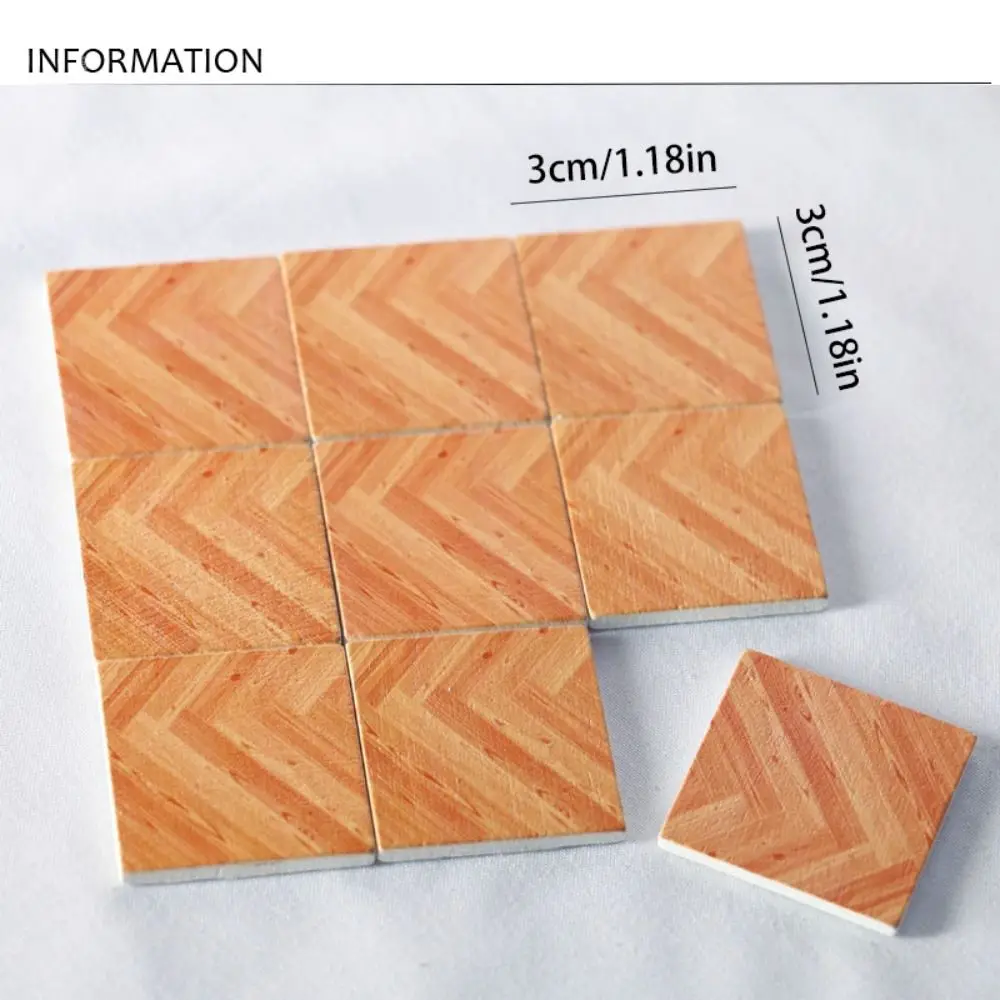 9pcs/set Pretend Play 1:6/1:12 Doll House Furniture Square Doll House Accessories Miniature Ceramic Tile Wood Block