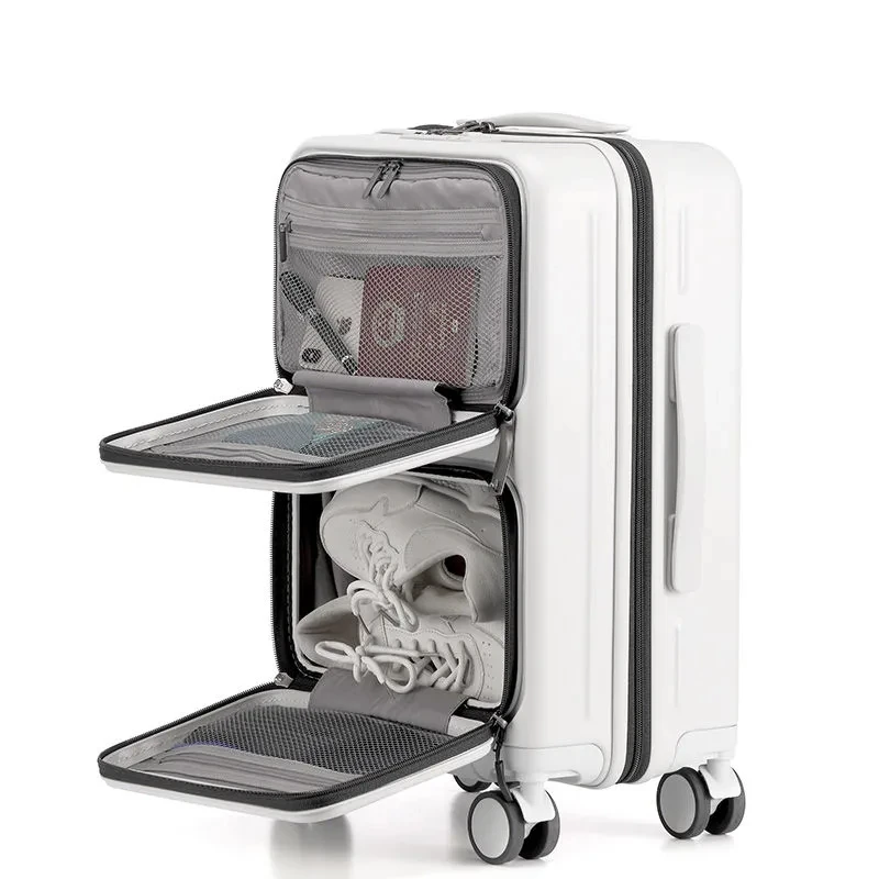 

Multi Function Front Opening Business Luggage Password Trolley 20/24 Inch Large Capacity Women Men Cabin Suitcase Wheel