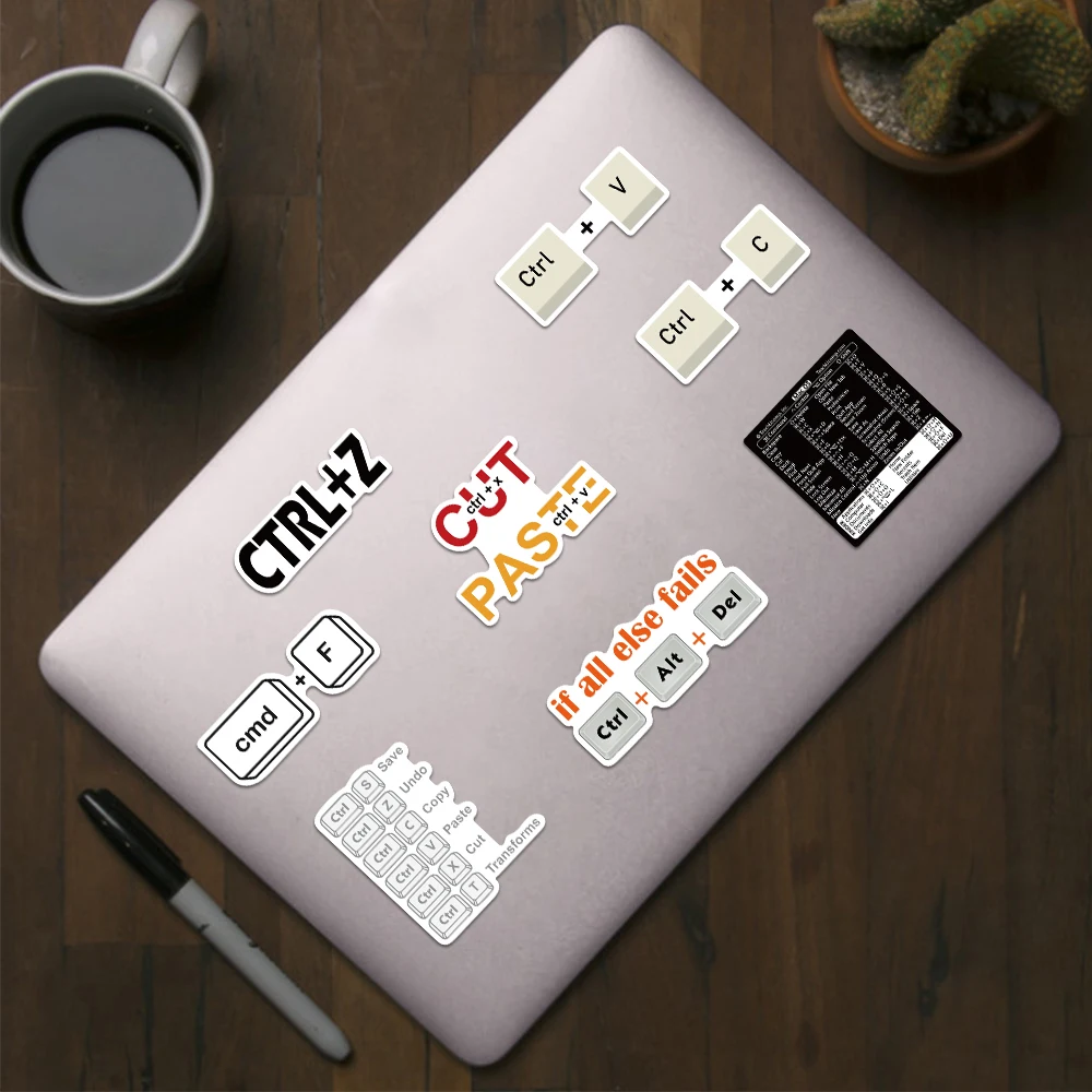 30PCS Shortcut Key Tips Waterproof Computer Sticker DIY Keyboard ipad Laptop And Desktop Student Gift Decoration Toy Sticker 3
