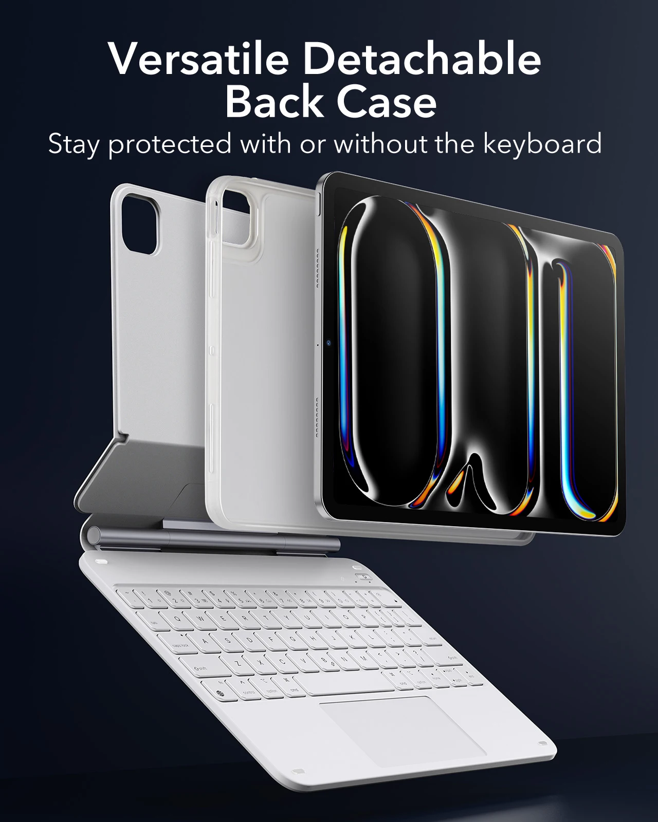 Coque IPad Air 11 Pouces Avec Clavier (M2, 2024) – Bleue – Compatible IPad Pro 11 Et Air 5/4