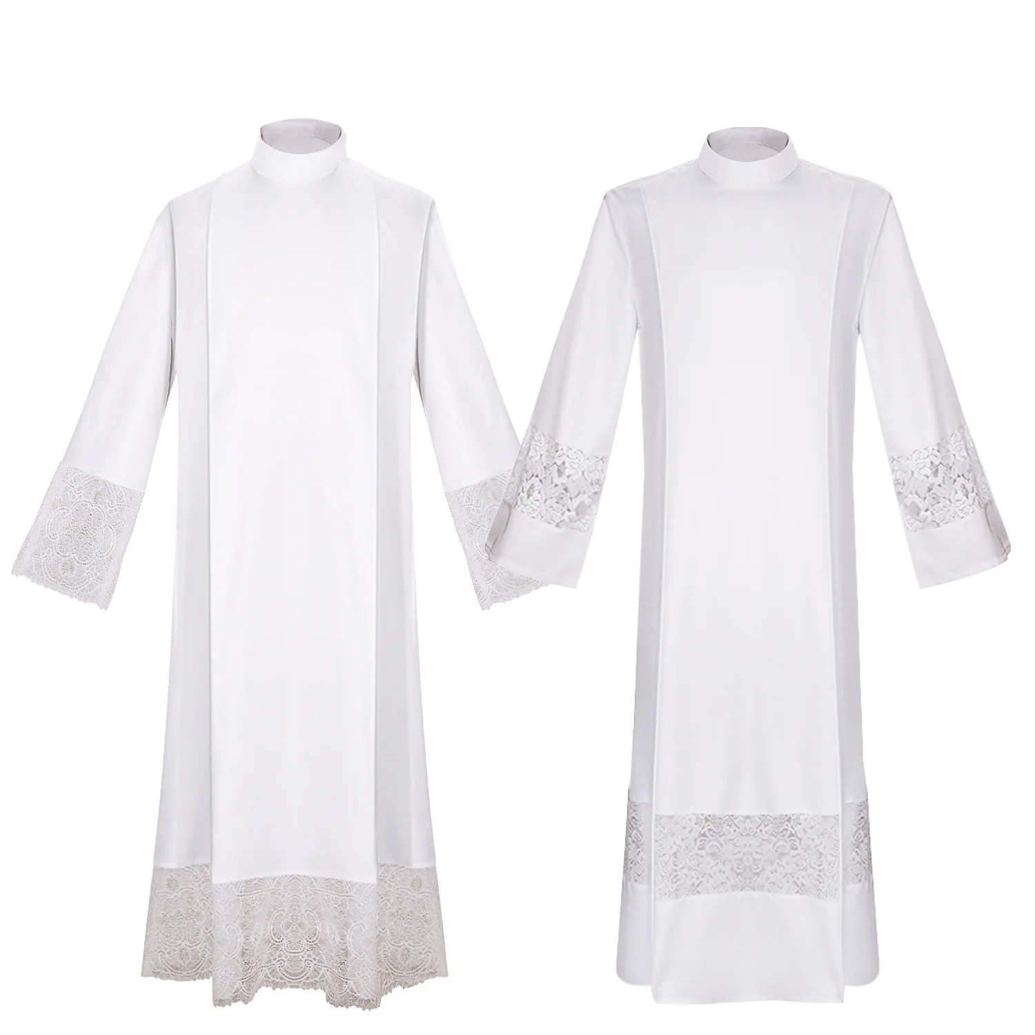 

Medieval Vintage White Coat Godfather Priest Role Playing Pope Pastor Cloak Halloween Carnival Party Stage Performance Clothing