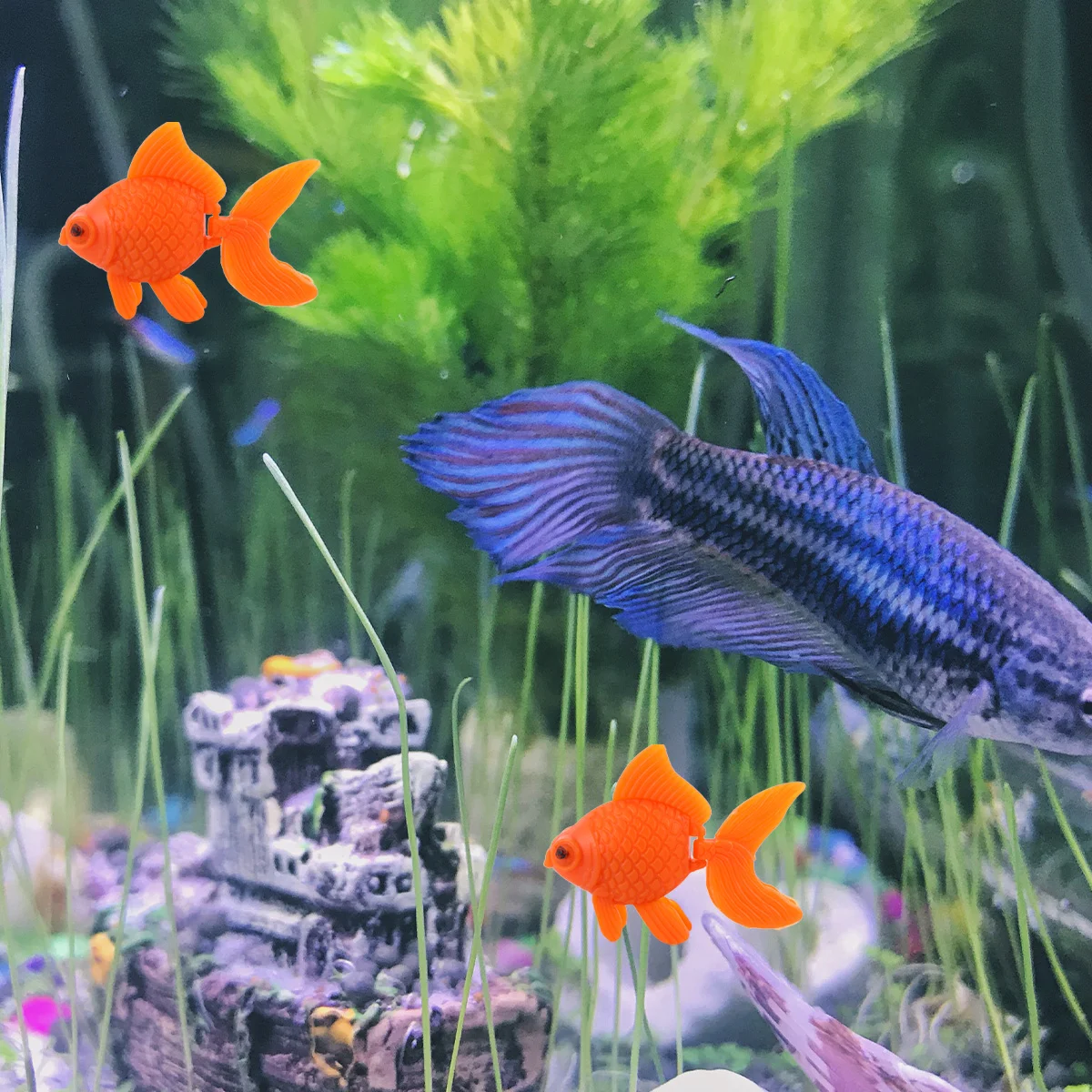 10 Pcs Fake Tropical Fish Plastic Fish Fake Tropical Aquarium Decorations Tank Pet Products Simulation Goldfish