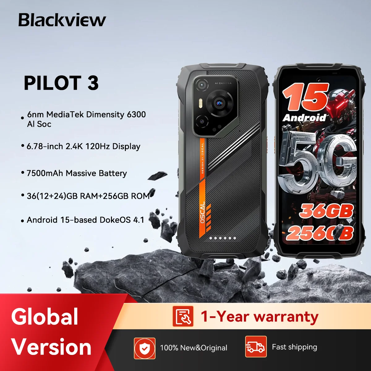 World Premiere ]Blackview OSCAL PILOT 3 5G AI Rugged Smartphone