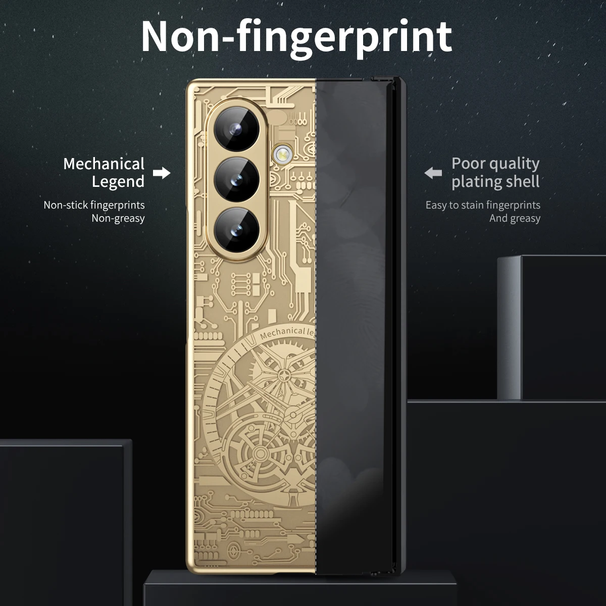 Luxury Mechanical Legend Plating Case with Front Screen Glass Film
