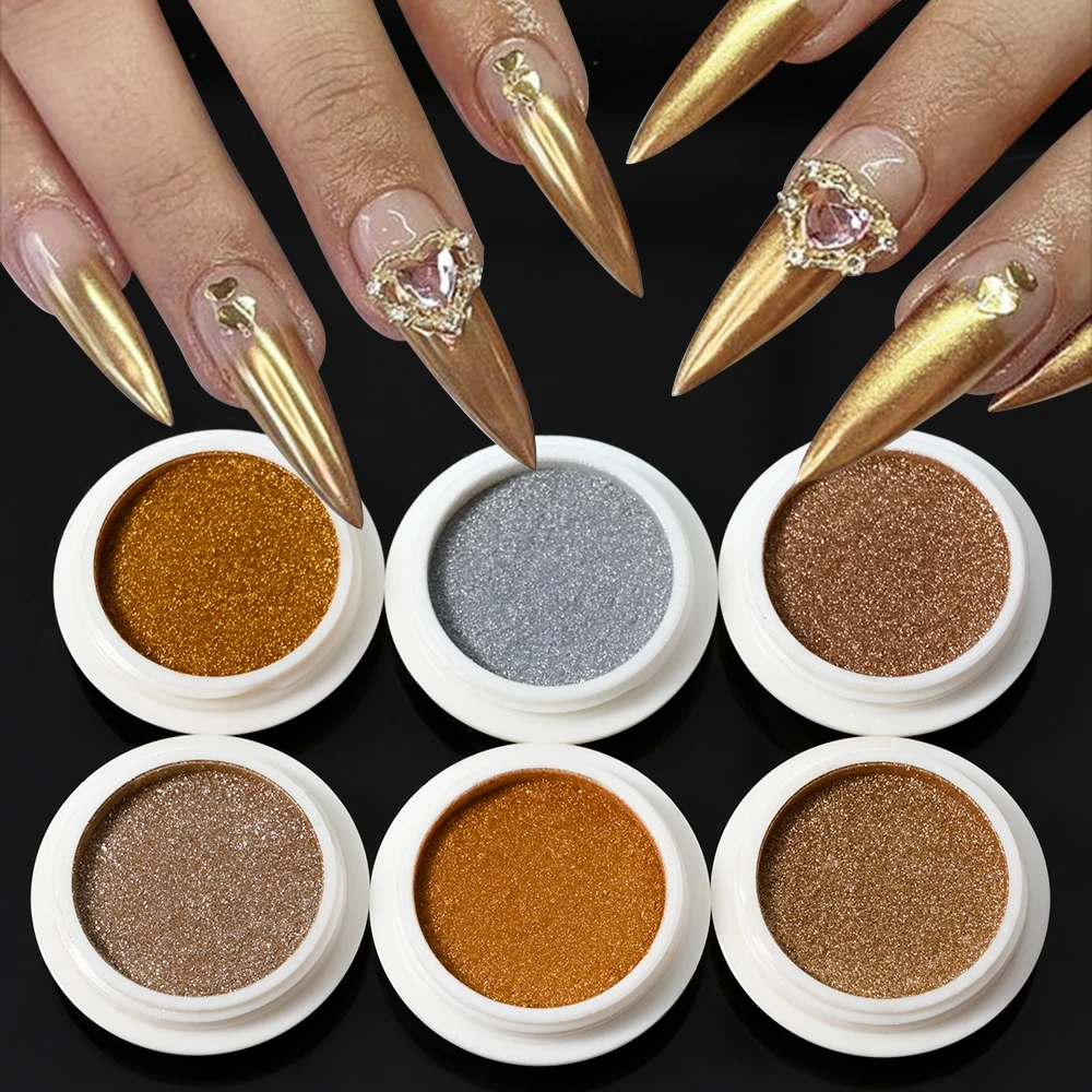 Nail Powder Set 6Pcs Metallic Effect Magic Mirror Glitter