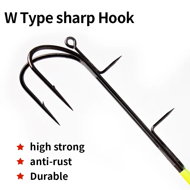 Ruke 1pc New Tianya Fishing Hooks With Big Fish Shinning Eye 150/190/225g Treble Hook High Carbon Steel For Saltwater Freshwater