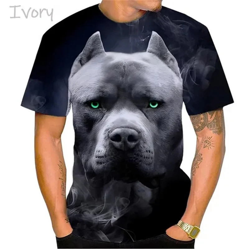 

Fierce Bulldog Boxing T Shirt Men Cool Design 3D Bully Pitbull Print T-shirt Novelty Personality Tee Harajuku Fashion Streetwear