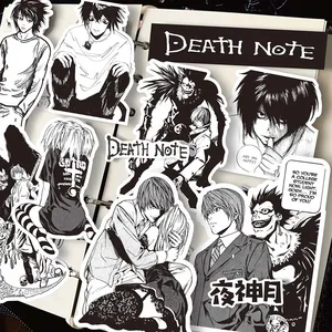 Стикеры аниме «DEATH NOTE» черные и белые граффити, наклейки для скрапбукинга, блокнота, чемодана, ноутбука, скейтборда, автомобиля для детей, 10/65 шт.