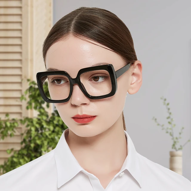 Occhiali da lettura retrò oversize per donna lettori di grandi montature  occhiali da vista presbiopia occhiali da vista occhiali da vista con  montatura completa - AliExpress