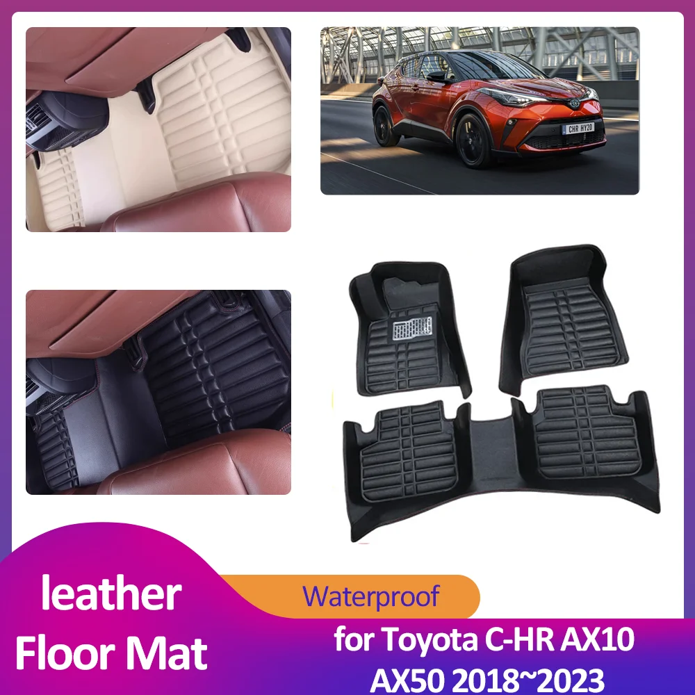 

Car Floor Mat for Toyota C-HR CHR AX10 AX50 2018~2023 2019 2020 Leather Foot Inner Liner Waterproof Carpet Pad Custom Accessorie