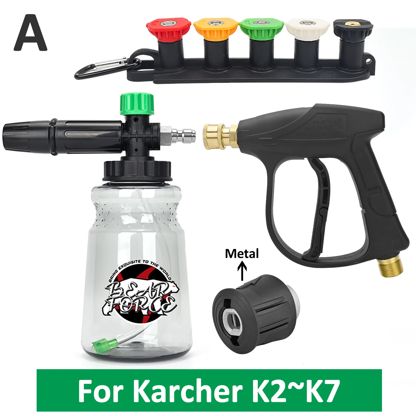 Hochdruckreiniger Wasserpistole Kit für Auto Reinigung Schlauch Anschluss für Karcher Nilfisk Parkside Bosch Schnell Anschluss Düsen – Detail 12