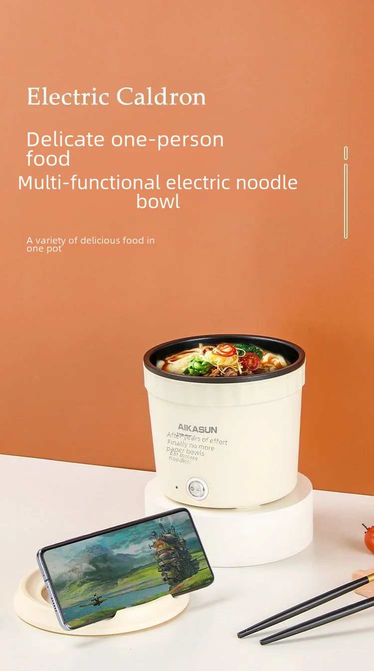 Description Picture 2 of itemMini Multi-function Electric Skillet Suitable For Dormitory Home Use Integrated Hot Pot Steamer Boiler