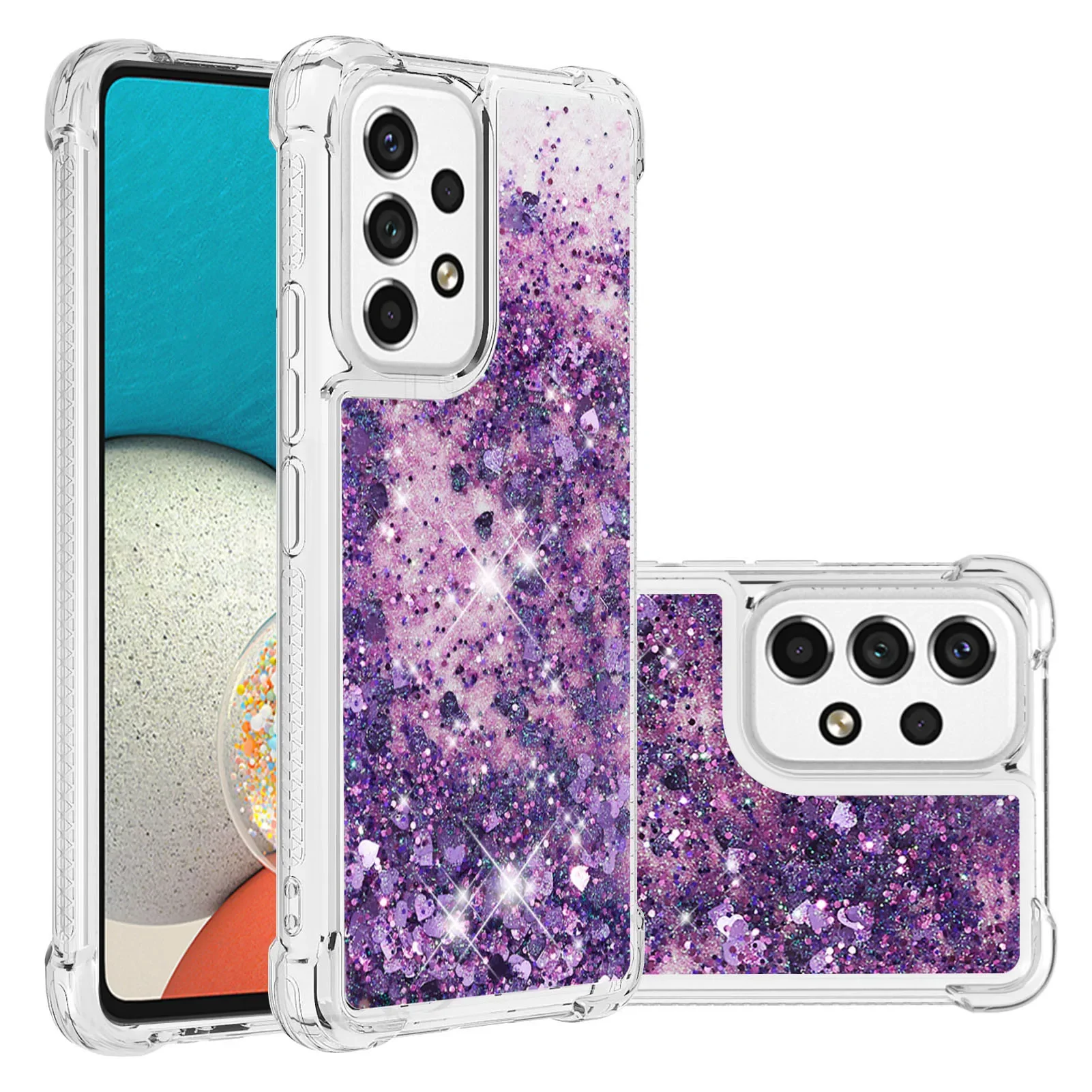 Glitter Clear Liquid Quicksand Phone Case with Dynamic Design