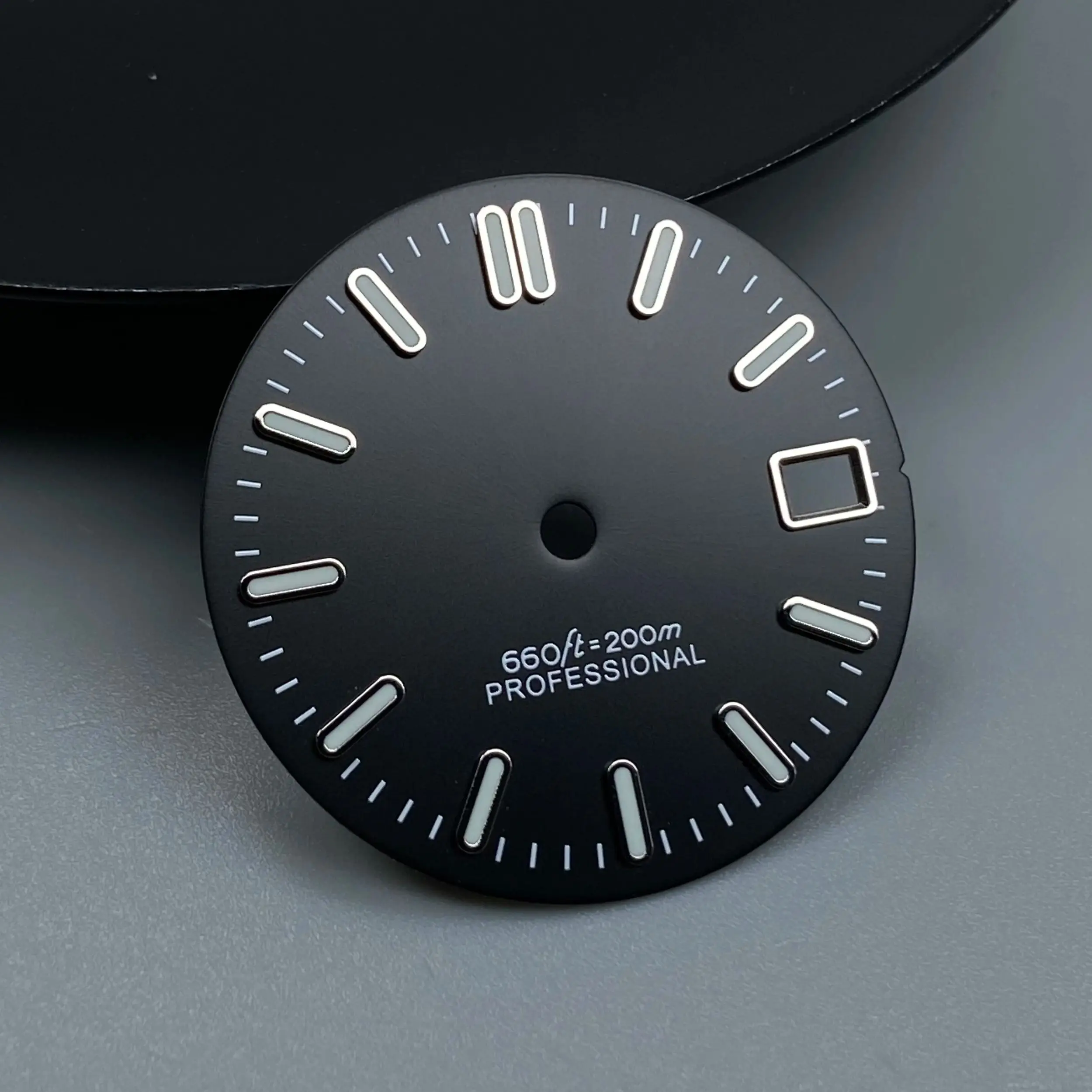 Green Luminous Single Date Dial - 28.5mm Watch Accessory with Custom Logo Option