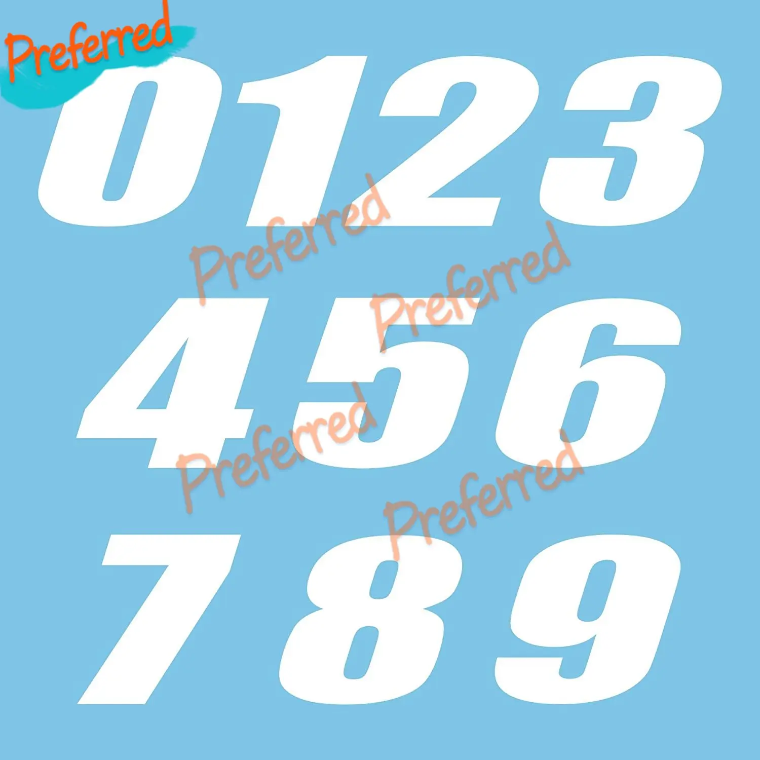 

Motorcycle Numbering Sticker Pack 10 Pack Motorcycle Racing Laptop Helmet Trunk Surf Camping Car Bumper Window Vinyl Decals