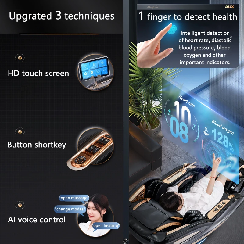 HFR 3-year Warranty Luxury Full Body Electric 3D AI Smart Automatic Thai Stretch SL Track Zero Gravity Shiatsu 4D Massage Chair 2