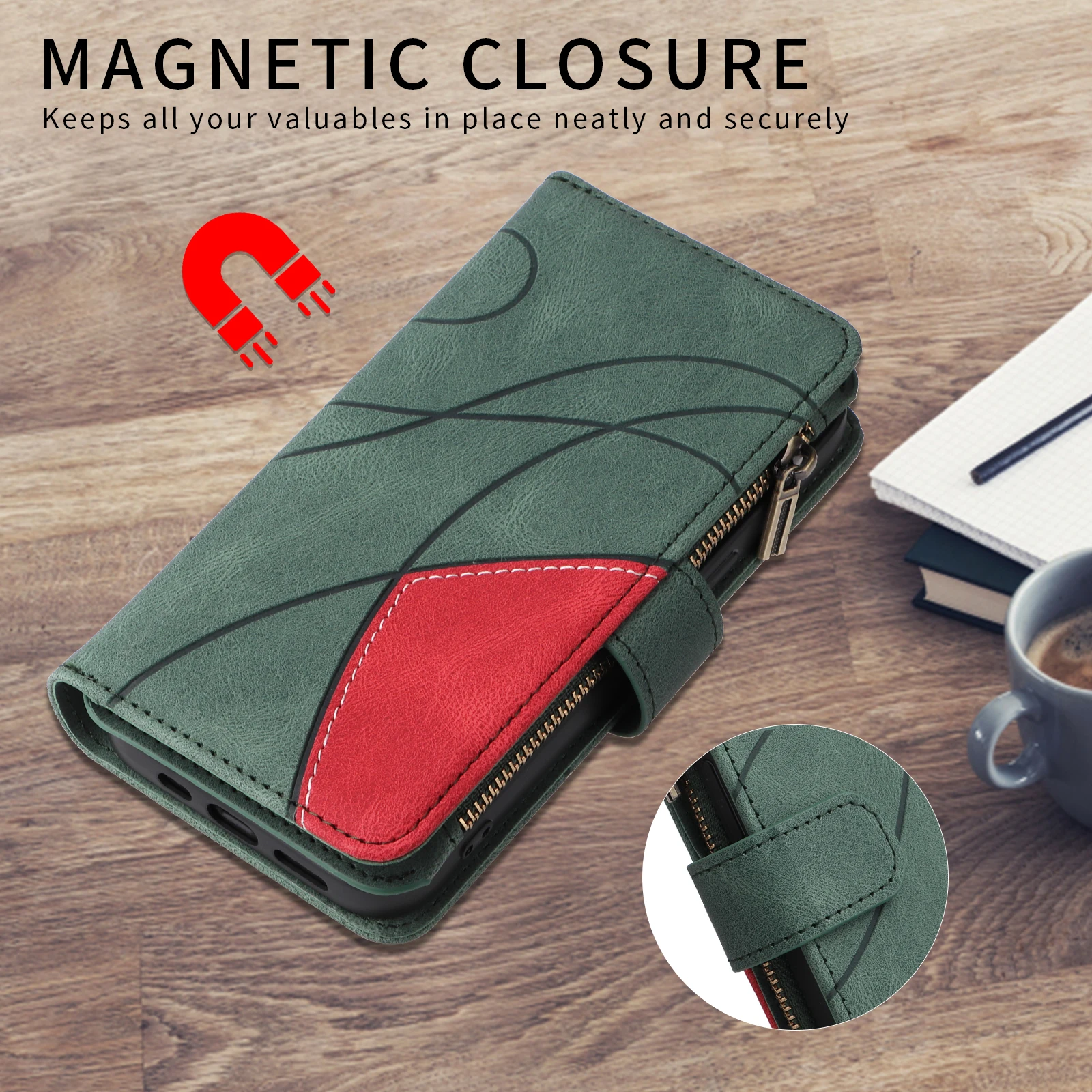 Premium Flip Leather Wallet Phone Case with Multi Card Slots